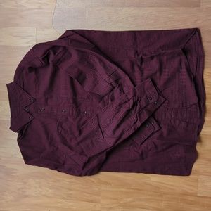 Uniqlo Flannel Shirt - Dark Red Checkered
